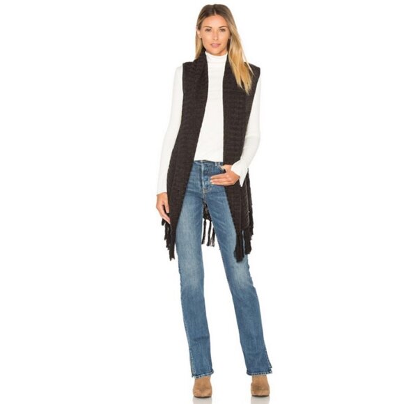 💕SANCTUARY💕 Lucie Vest with Fringe Detail ~ Black Small NWOT - Picture 2 of 11
